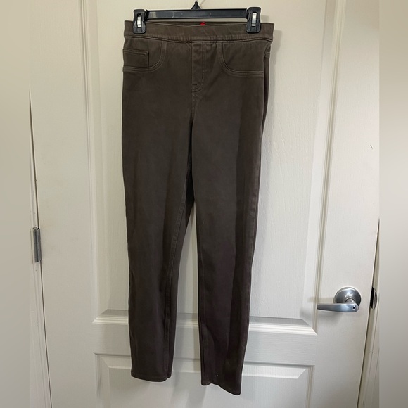 Spanx Women's Petite Ankle Leggings Gray/ Taupe Pull-On Stretch Size Small - Picture 1 of 10